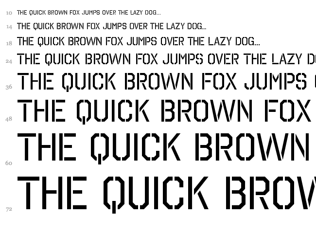 Octin Stencil Free font waterfall
